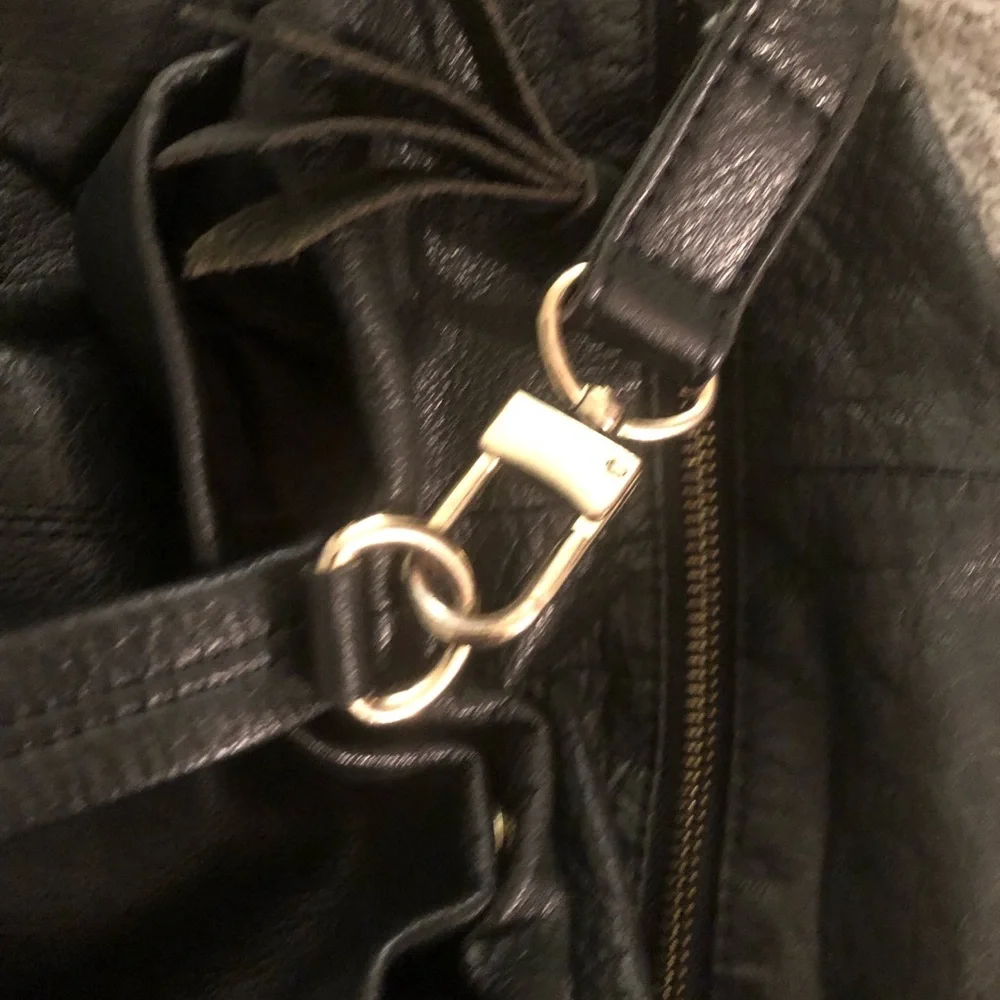 Top shop Black Leather Tote Handbag - Classic